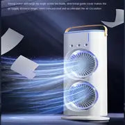Air Circulation Tower Fan with Mist Spray, Travel Cooler Fan, Water Misting Fan, USB Rechargeable Mini Desktop Table Cooling Fan for Office, Mist Fan with Water Spray