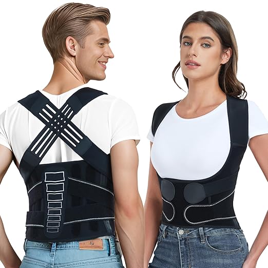 Back Brace Posture Corrector for Women and Men with Spine Vertical Alignment System, Lower Back Pain Relief, Back Straighter Instant Posture Corrector