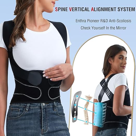 Back Brace Posture Corrector for Women and Men with Spine Vertical Alignment System, Lower Back Pain Relief, Back Straighter Instant Posture Corrector