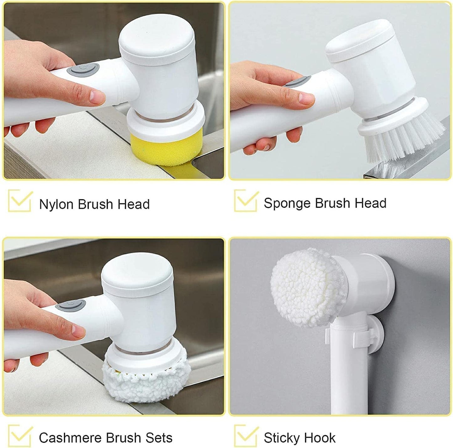 Magic cleaning brush 5 in 1 rechargeable electric scrubber