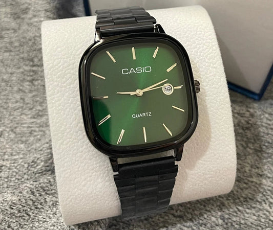 Casio Watch Silver + Green – كاسيو ووتش فضي + أخضر