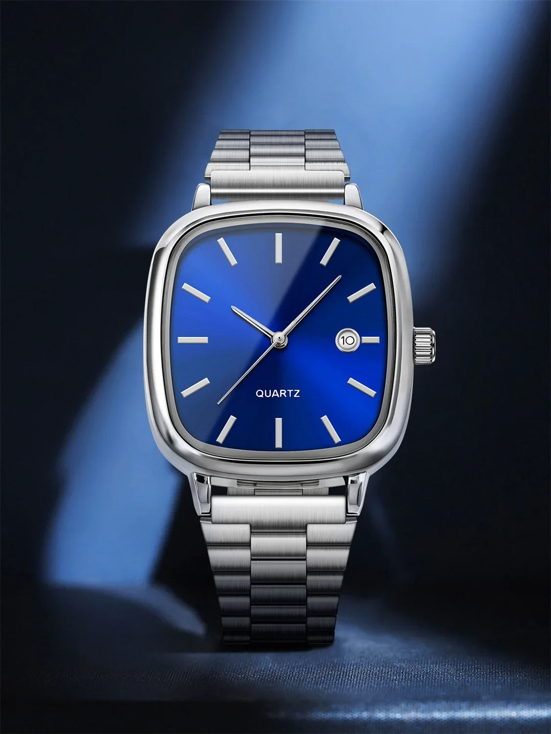 Casio Watch Silver + Blue – كاسيو ووتش فضي + أزرق