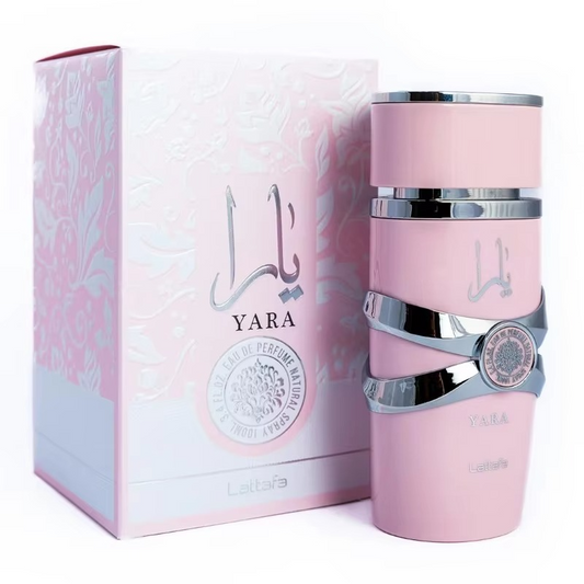 QuiQia Yara Pink Parfum with FREE 3ml Perfume Spray - Arabian Latafa Oud Long Lasting For Women - Sweet, Vanilla & Powdery - Eau De Parfum 100 ML