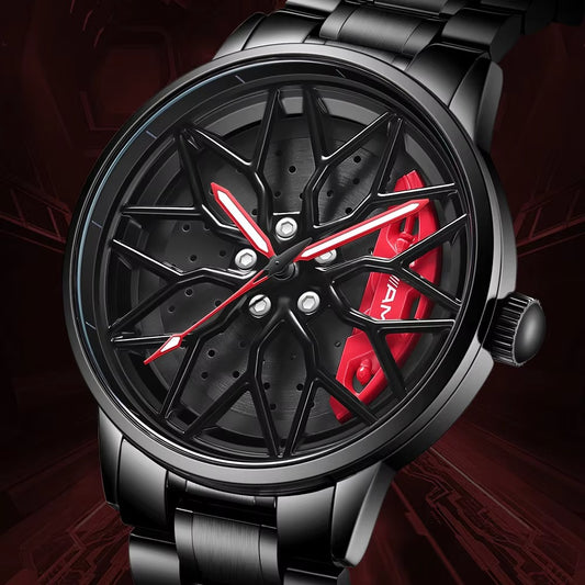 Original 3D Real Man Watches Waterproof Rotate Watches Car Rim Watch Quartz Men's Sports 360° Rotate For Men Lambo Revuelto