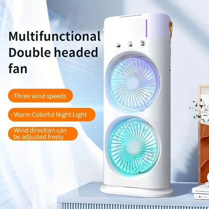 Air Circulation Tower Fan with Mist Spray, Travel Cooler Fan, Water Misting Fan, USB Rechargeable Mini Desktop Table Cooling Fan for Office, Mist Fan with Water Spray