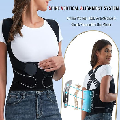 Back Brace Posture Corrector for Women and Men with Spine Vertical Alignment System, Lower Back Pain Relief, Back Straighter Instant Posture Corrector