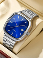 Casio Watch Silver + Blue – كاسيو ووتش فضي + أزرق