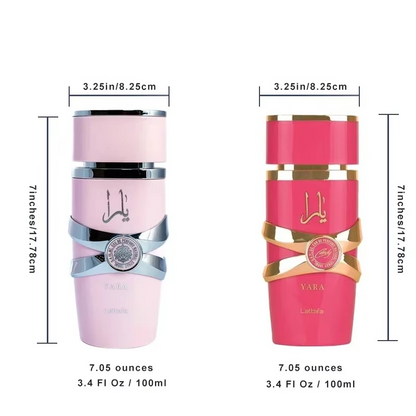 QuiQia Yara Pink Parfum with FREE 3ml Perfume Spray - Arabian Latafa Oud Long Lasting For Women - Sweet, Vanilla & Powdery - Eau De Parfum 100 ML